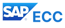 The SAP ECC logo features a blue, rectangular design with the letters 