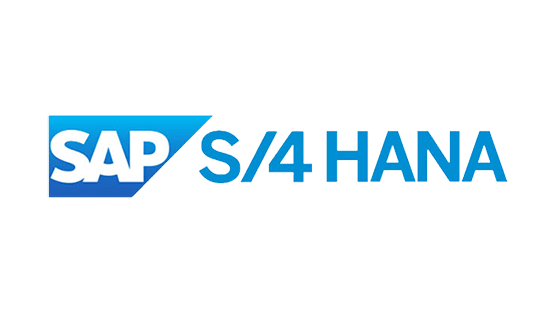 The logo of SAP S/4HANA features sleek blue and white text against a bold black background, highlighting its seamless integration capabilities. | PBI-OOTB