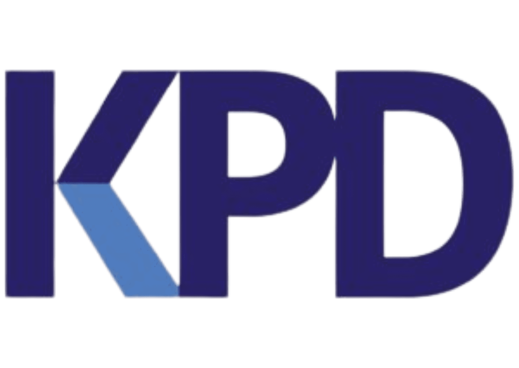 Blue and purple "KPD" logo with stylized letters on a transparent background. | PBI-OOTB